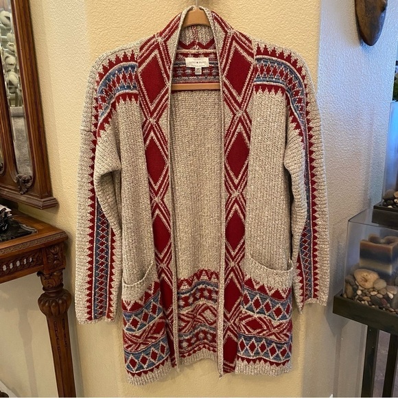 LUCKY BRAND Women Boho Open Cardigan Knit Sweater Size Small - Picture 1 of 10